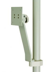 Monitor Support, Vertical Post Mounted, White
