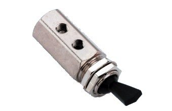 Toggle Cartridge Routing Valve, On/Off, Side & Rear Ported, Black