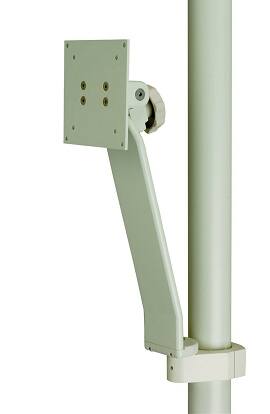 Monitor Support, Vertical Post Mounted, Gray