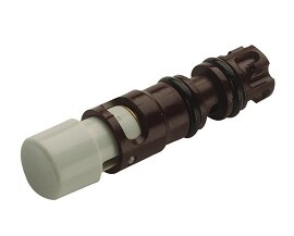 Push Button Valve Replacement Cartridge, Momentary, 2-Way, Normally Closed, Brown w/ Gray Button