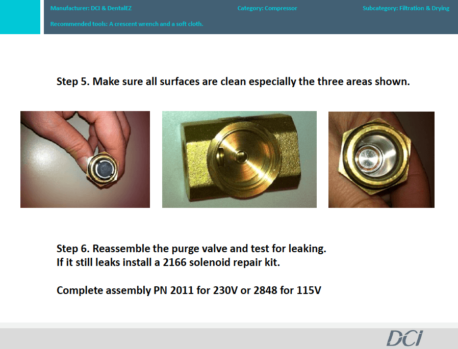 Purge Valve Cleaning and Repair Instructions