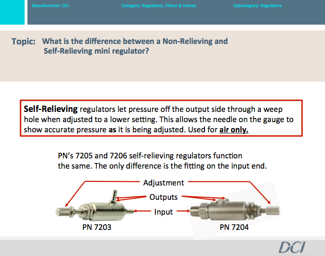 Difference Between Non-Relieving & Self-Relieving Mini Regulators
