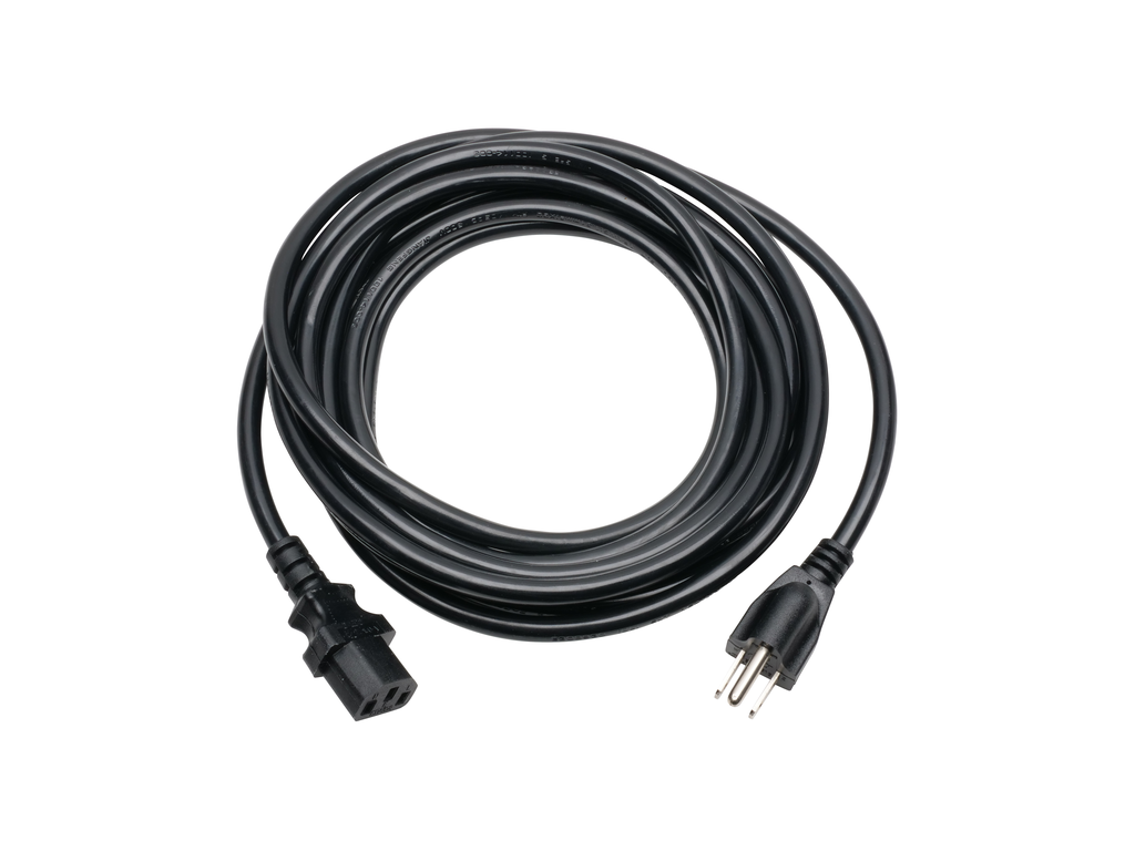 Power Cord, NEMA 5-15P to IEC C13 for Computer or Monitor, 15'